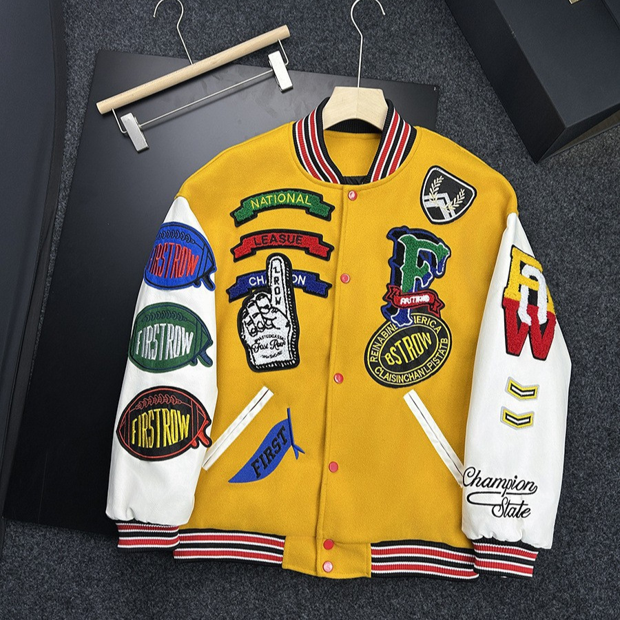 Luxury Brand Designer Clothes Patchwork Color-Block Jacket Baseball Jacket Unisex Spring Autumn American Retro Trendy Loose Coat 3D Digital Print