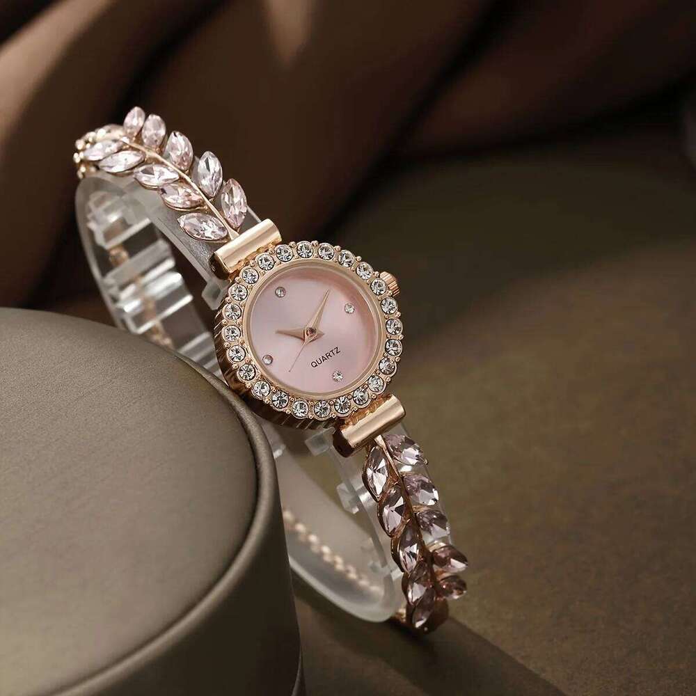 1/4PCS Elegant Women's Wrist Set Fashion Rhinestone Band Ladies Quartz es Reloj MujerWithout Box H260228