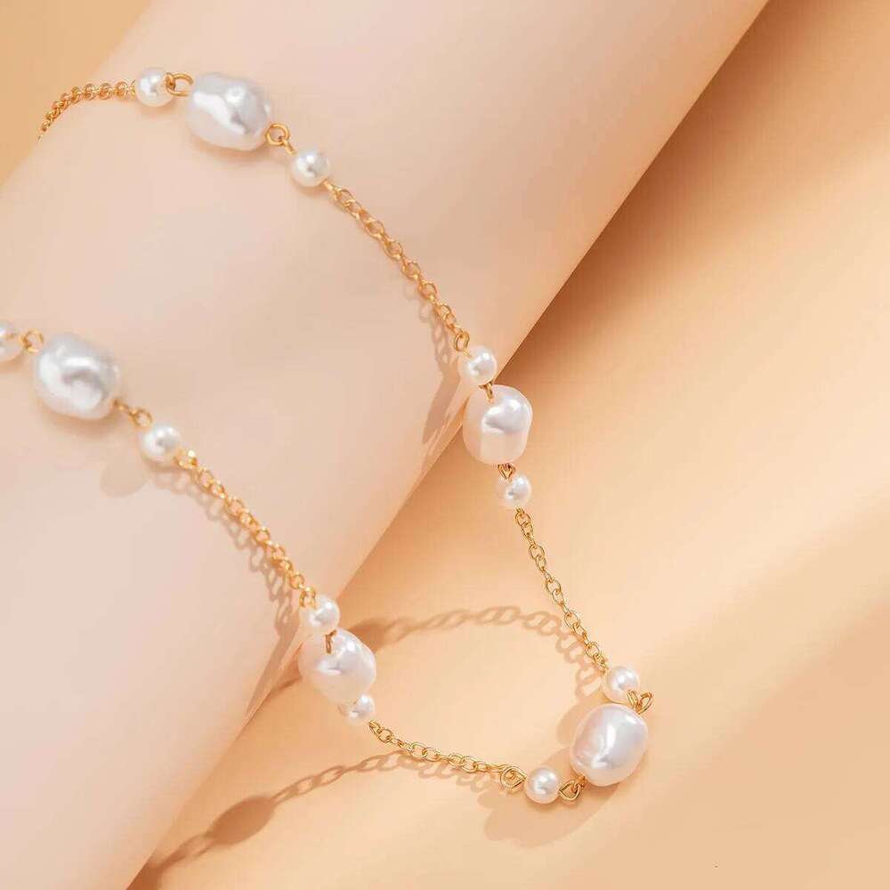 Kpop Irregular Imitation Pearl Waist Belly Chain for Women Gold Color Metal Sexy Summer Bikini Beach Body Jewelry 2023 New Trend H260228