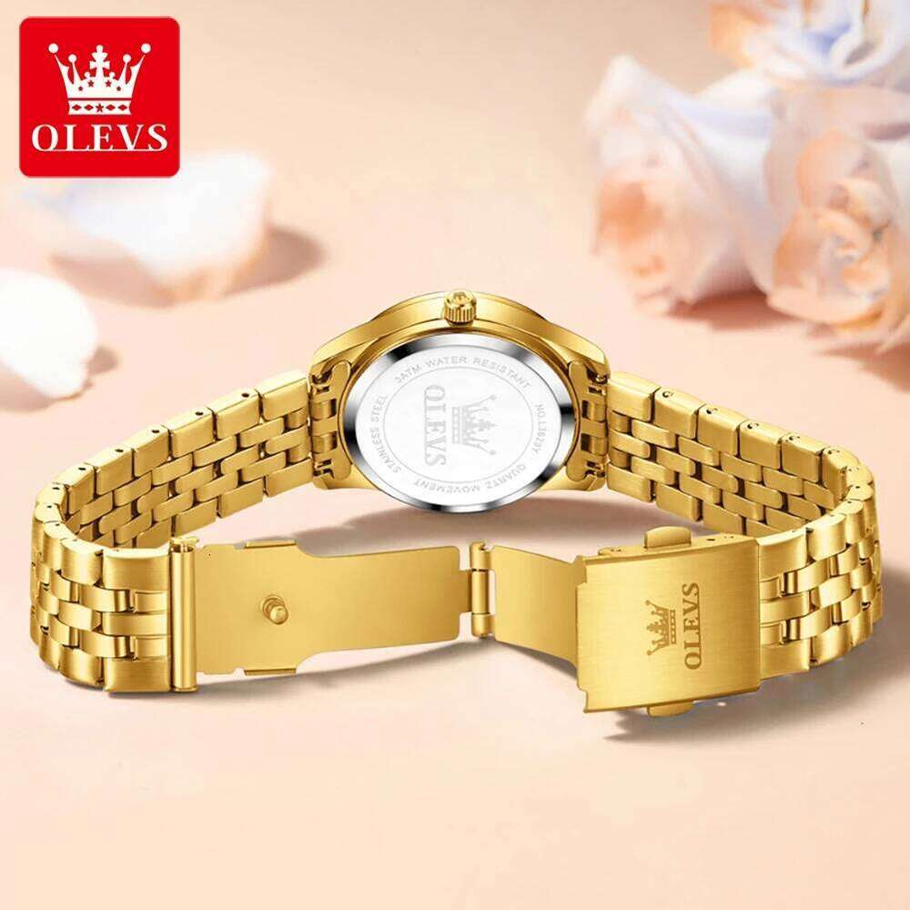OLEVS 3629 Women Quartz band White Diamond Round-dial Wrist Calendar Luminous Function H260228