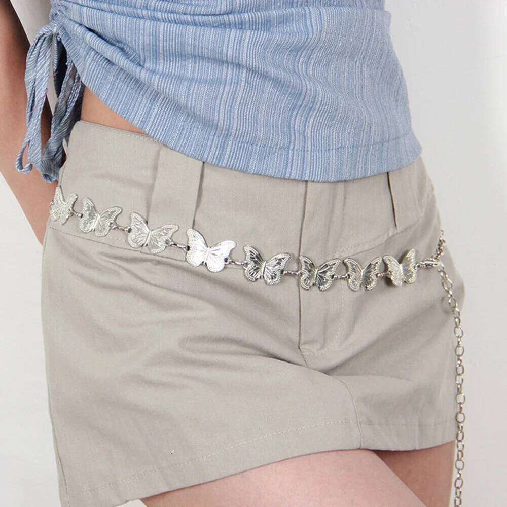 Fashionable Metal Versatile Butterfly Star Chain Clothes Waist Decoration Belt Apparel Accessory for Women H260228