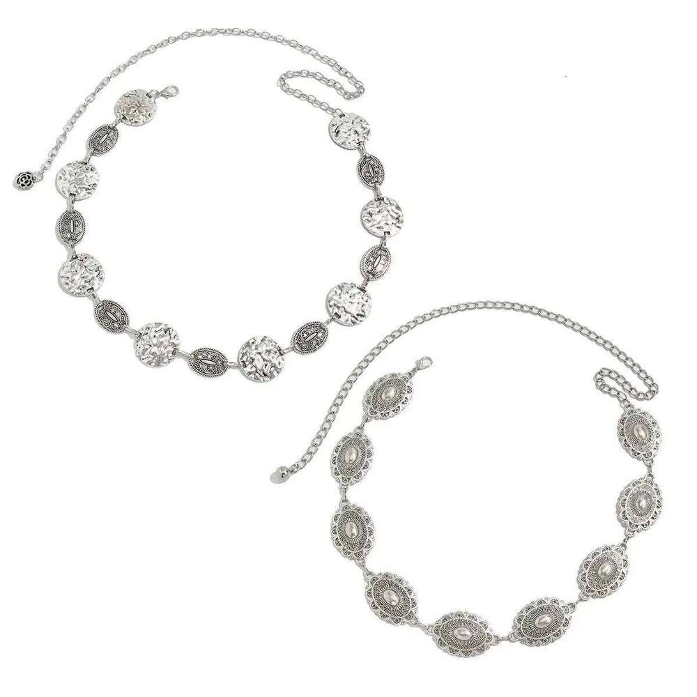 Salircon 2 Styles Vintage Oval Craved Metal Waist Chain Women Retro Style Exquisite Sexy Belt Chains Fashion Body Jewelry Gifts H260228