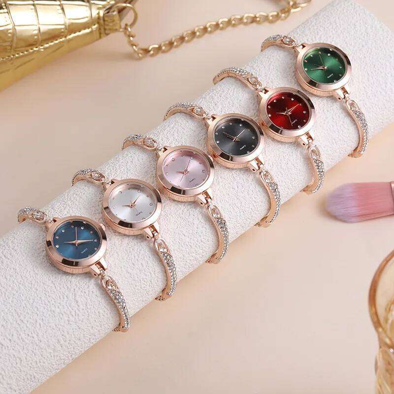 UTHAI V4 New Women's Quartz es Water Diamond Female's Wrist Small Dial Slim Adjustable Jewelry Girl H260228