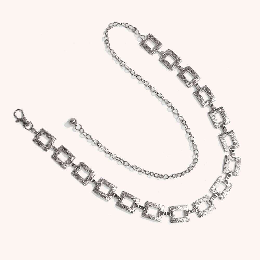 1 Piece Square Metal Ladies Waist Chain Fashion Versatile Belt Stylish Accessory for Women H260228
