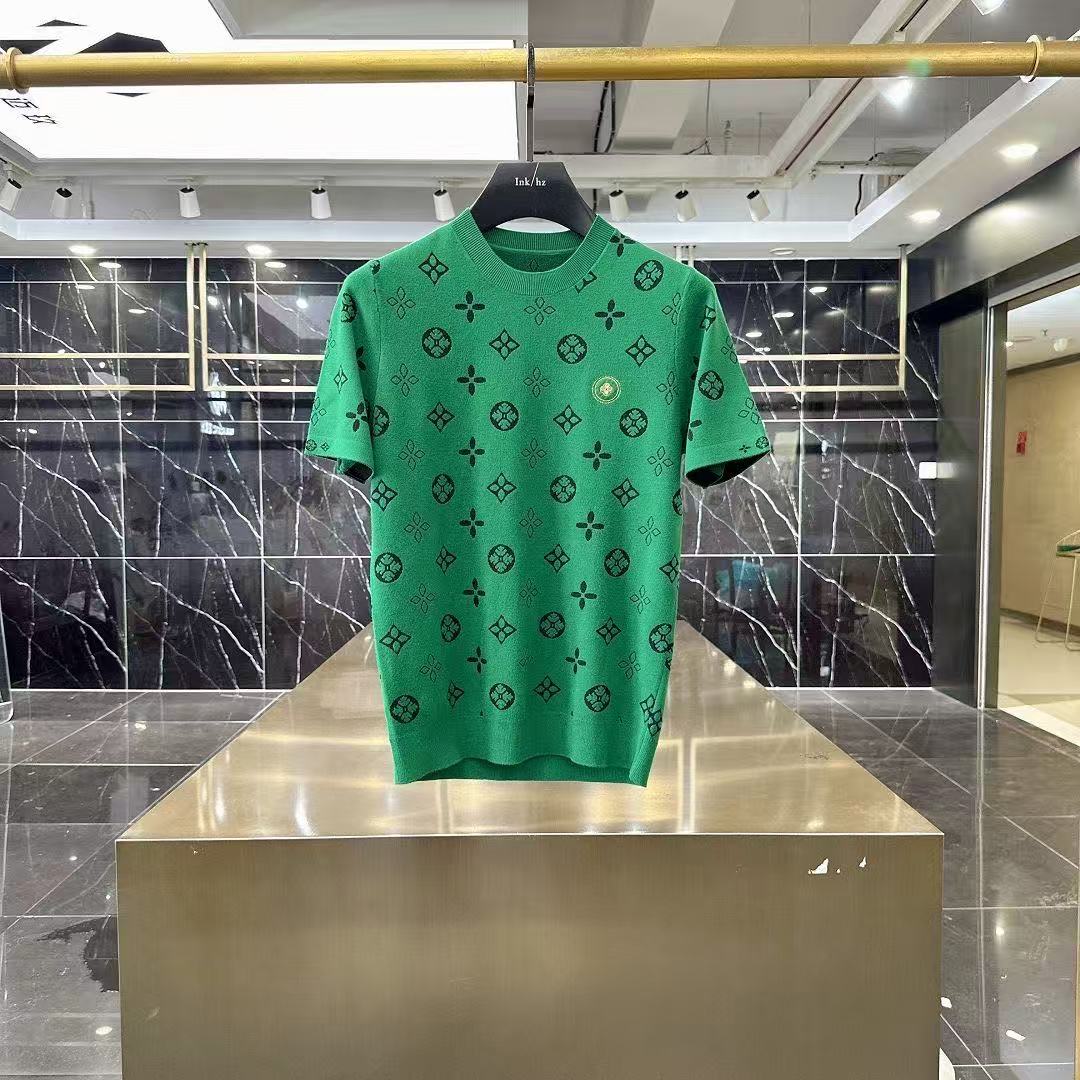 Designer mix color sweater trend casual warm autumn men's sweater handsome crew neck knit