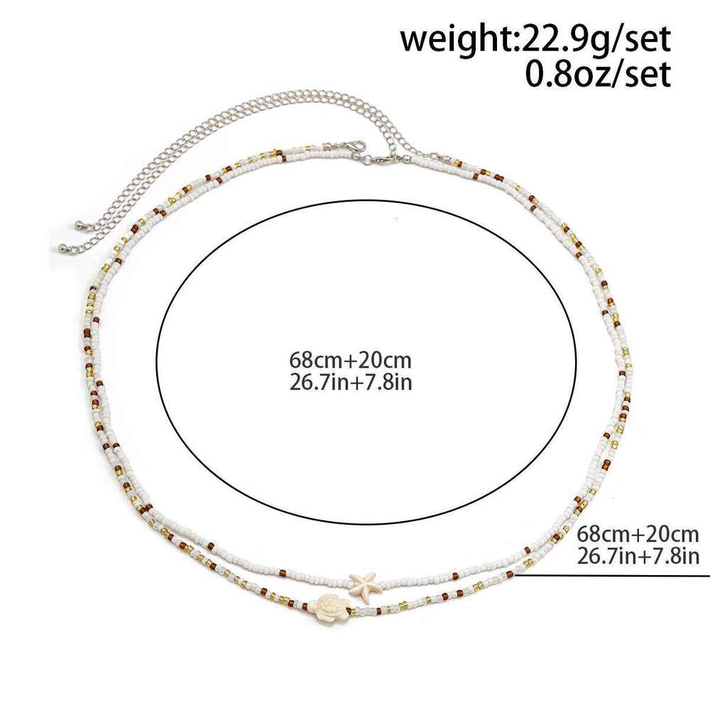 KunJoe 2Pcs Bohemian Turtle Sea Star Waist Set for Women Summer Bikini Small Seed Beads Belly Chain Beach Body Jewelry H260228