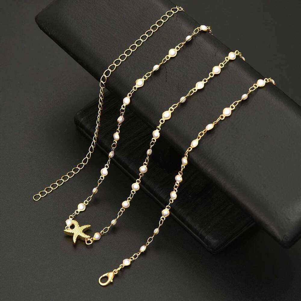 Fashion Imitation Pearl Starfish Waist for Women Boho Gold Color Metal Belly Chains Summer Beach Bikini Jewelry Accessory H260228