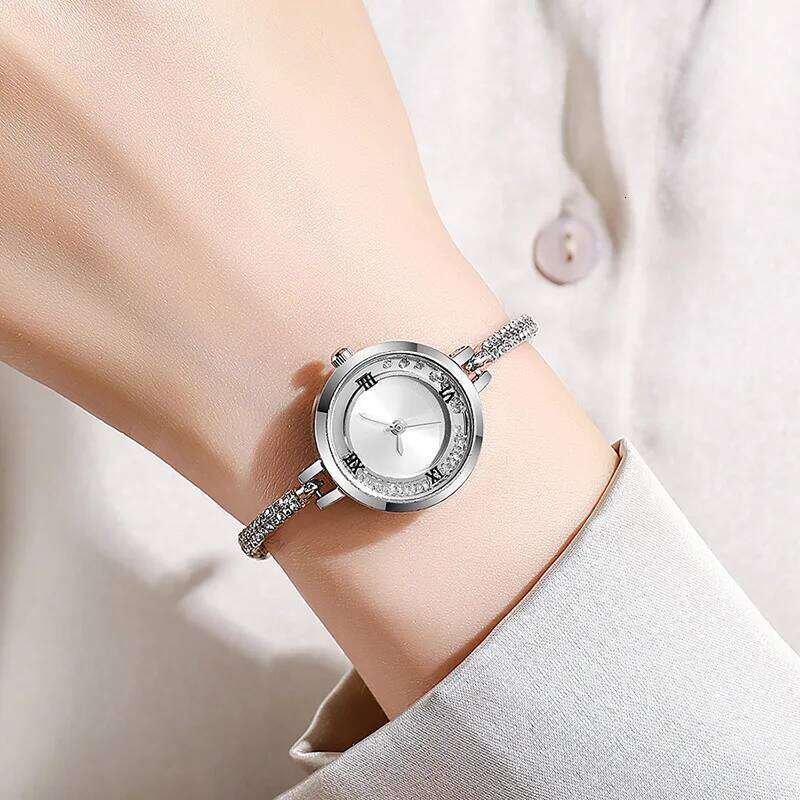 New Fashion Rhinestone Women's Fine Strap Female Analog Quartz es Clock Gift Reloj Mujer H260228