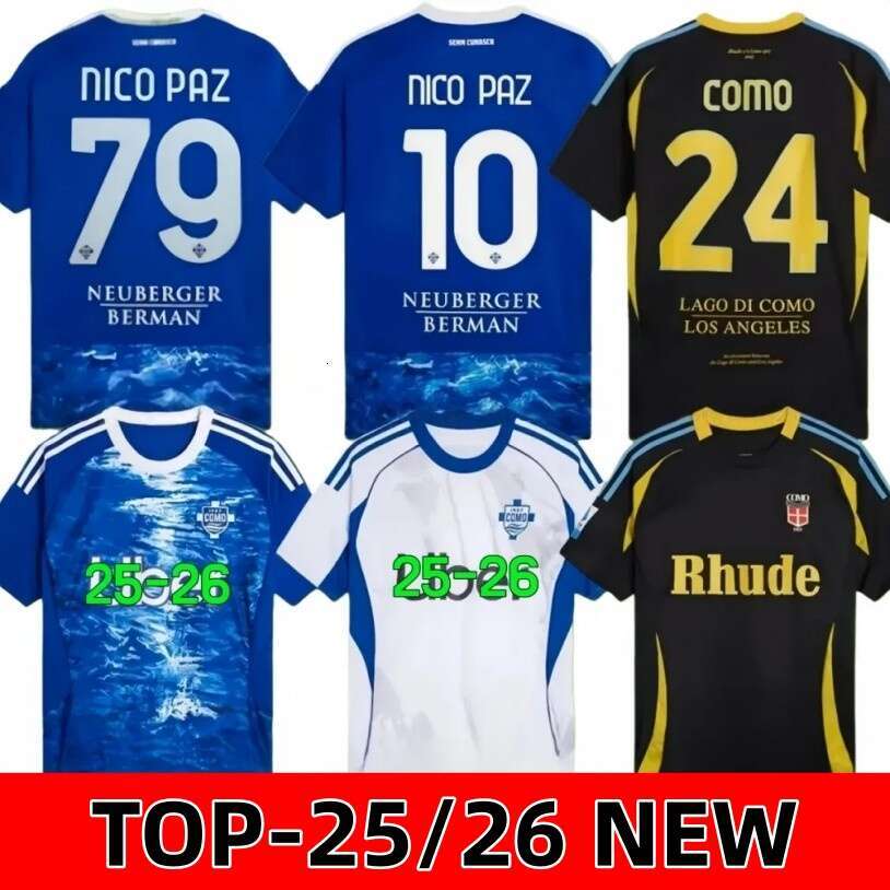 25 26 Como NICO PAZ Soccer Jerseys 2025 2026 Como Soccer Jersey PERRONE VERDI BASELLI HOME AWAY 3RD Fourth Special Men Kids football Jersey shirts Kit
