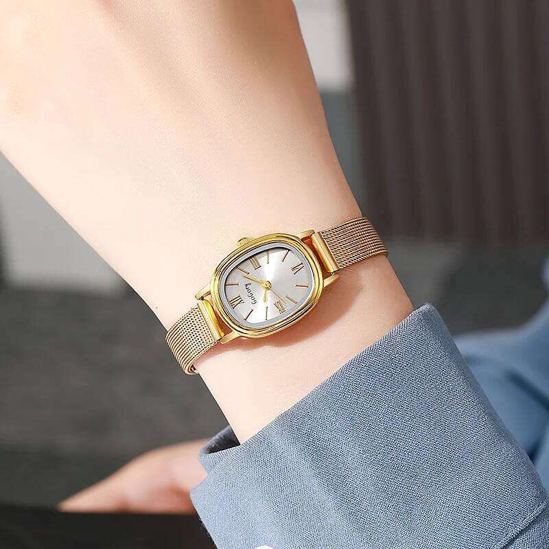 Women Oval Dial Stainless Steel Adjustable Strap Quartz Wristes Gift Relojes Para Mujer Wholesale Dropshipping H260228