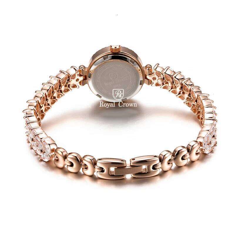 Royal Crown Women's Japan Quartz Hours Fine Fashion Jewelry Band Shell Rhinestones Girl Birthday Gift H260228