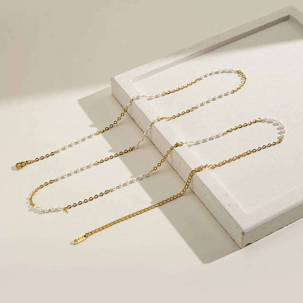 ENFASHION Waist Imitation Pearl Belly Chain For Women's Stainless steel 18K Gold Plated Hight Street Jewelry O250009 H260228