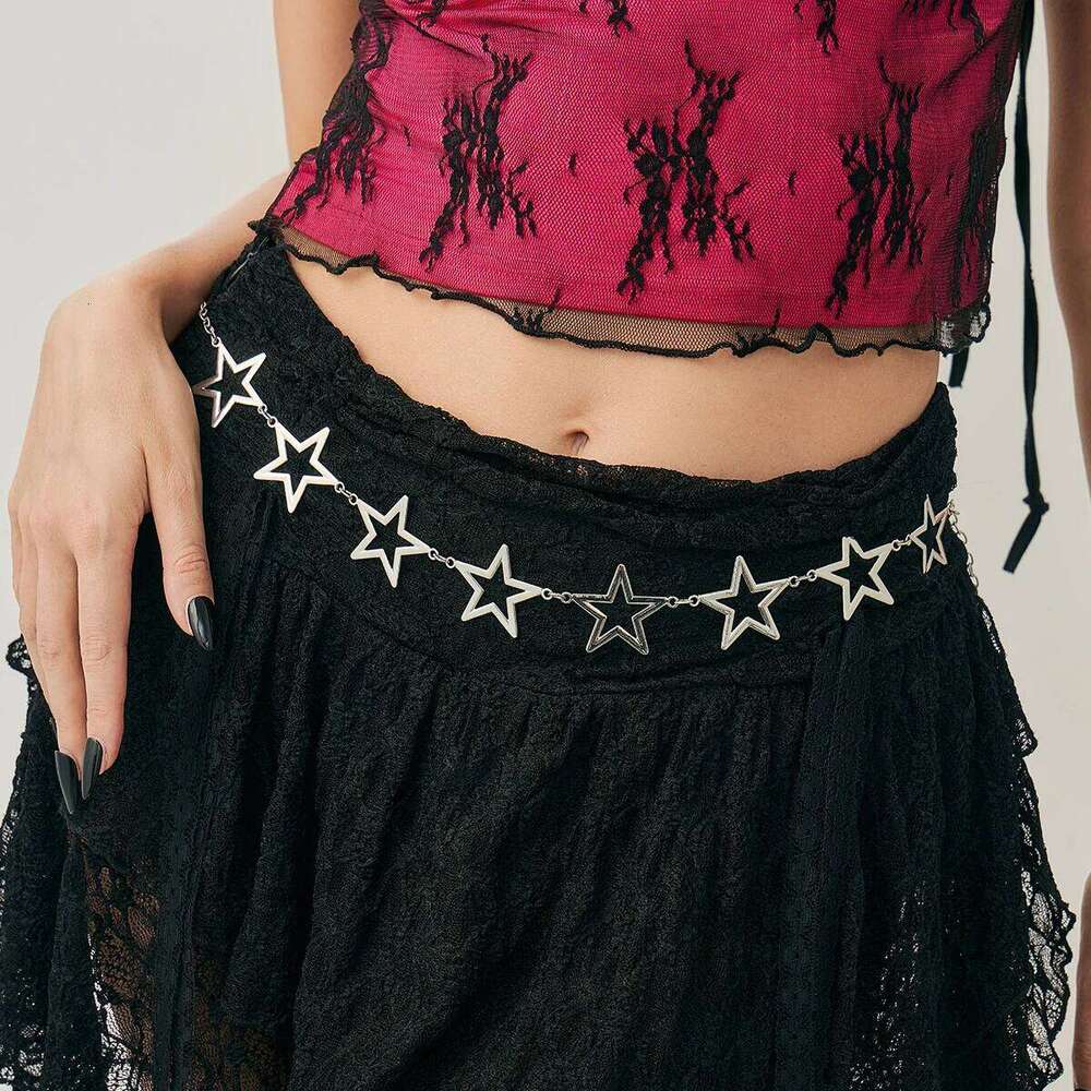 PuRui Fashion Vintage Hollow Out Pentagram Star Belly Waist Chains for Womens Punk Hip Hop Adjustable Body Accessories Jewelry H260228