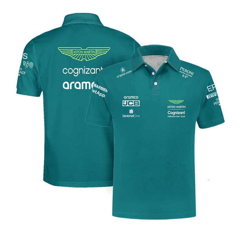 Aston Martin Summer Mens Polo Shirt Alonso 14 Oversized Breathable Racing Car Wear 260226