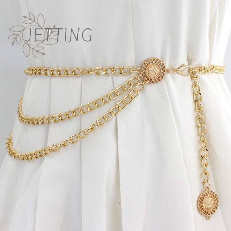 Hot Metal Women Long Tassel Multilayer Dress Chain Ins Style Adjustable Waist Belt For H260228