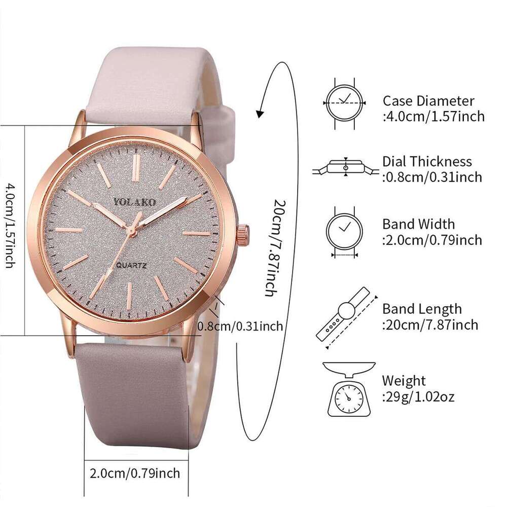 4PCS/Set Women es Fashion Starry Dial Leather Band Quartz Without Box H260228