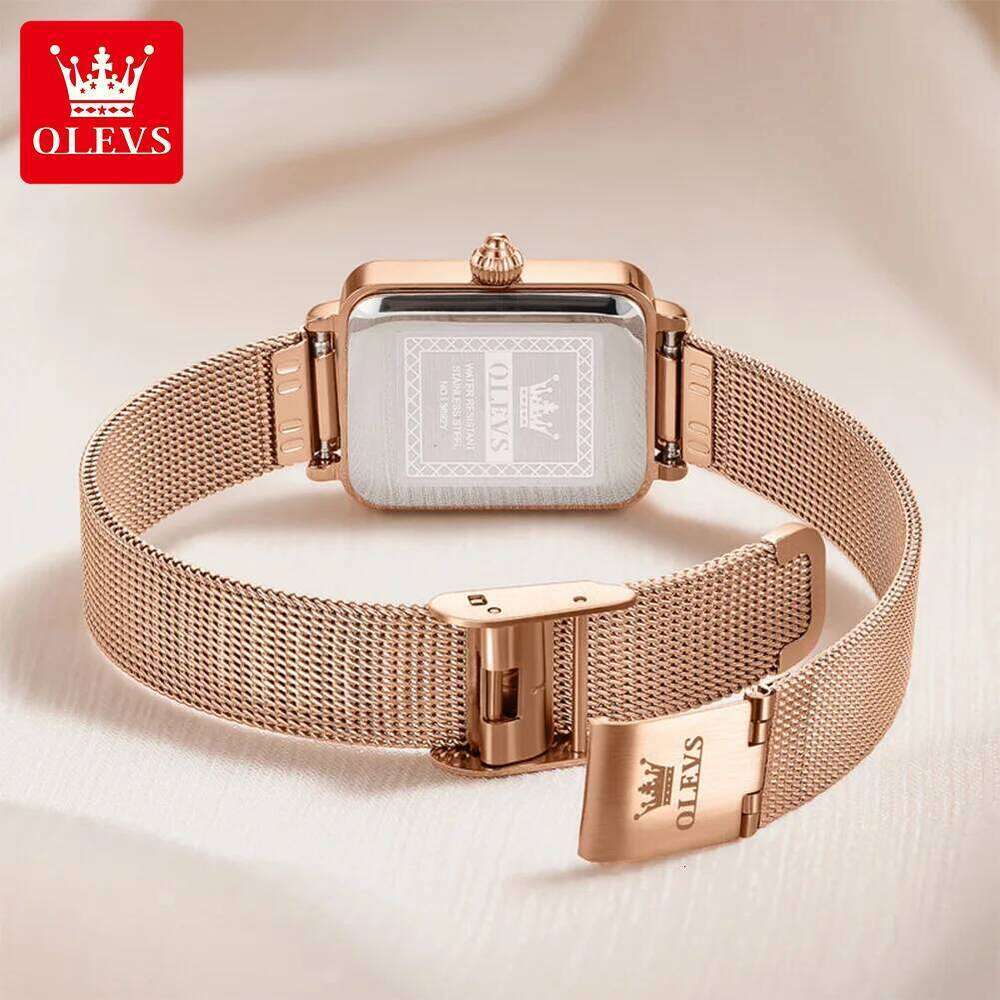 OLEVS 3692 Original Quartz With Gift Box for Woman Ultra Thin Fashion Simple Square Auto Date Waterprorof Ladies New H260228