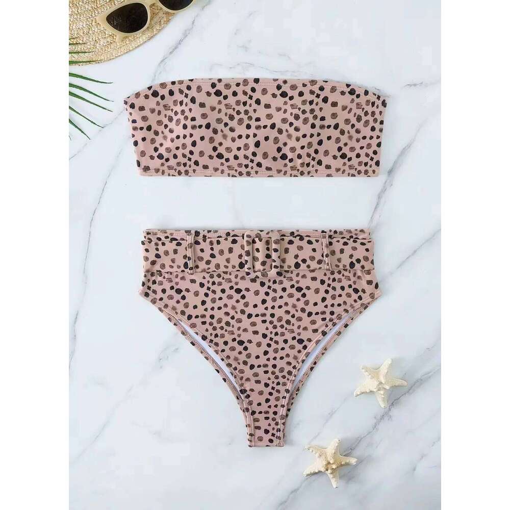 Neon Yellow High Waist Bikini 2024 New Belt Women Sexy Two Piece Swimsuit Push Up Swimwear Female Bathing Suit Summer Beachwear Z260301