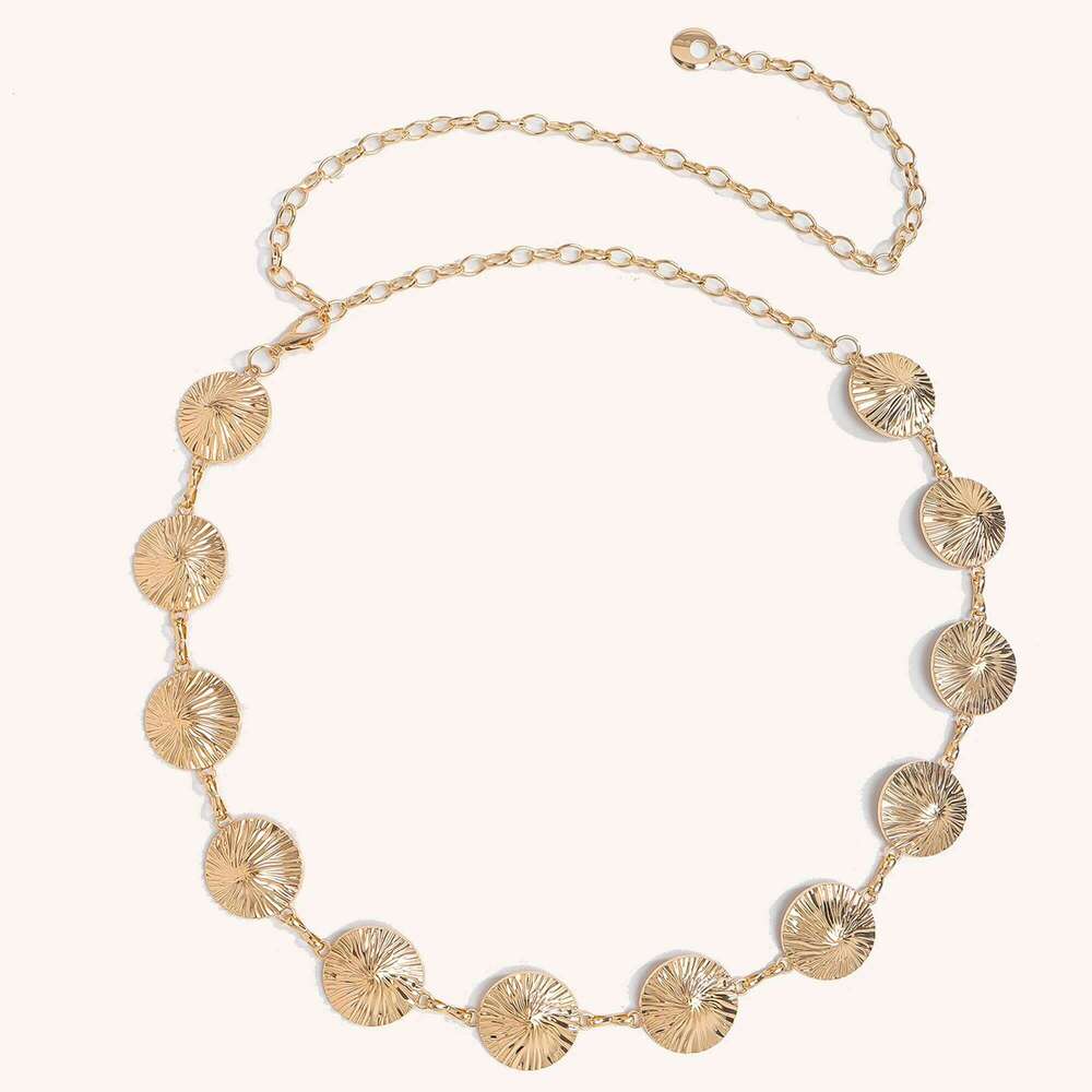 1pc Women's Fashionable Versatile Metal Texture Shell Waist Chain Belt Dress Decoration Single Piece New Arrival H260228