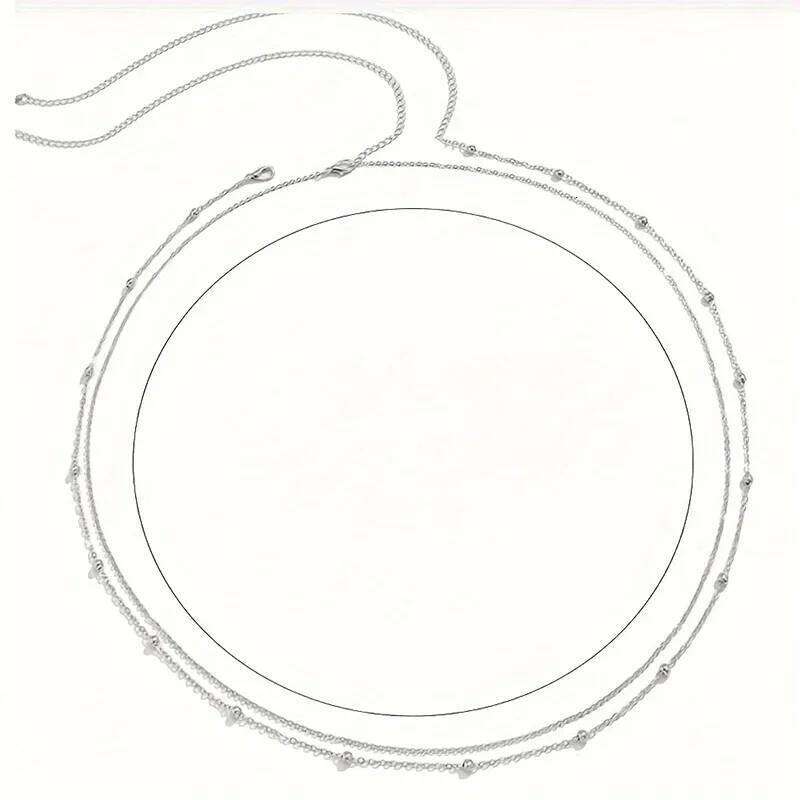 Fashion Double-layer Waist Women Sexy Golden/Silvery Beach Body Chain Jewelry H260228