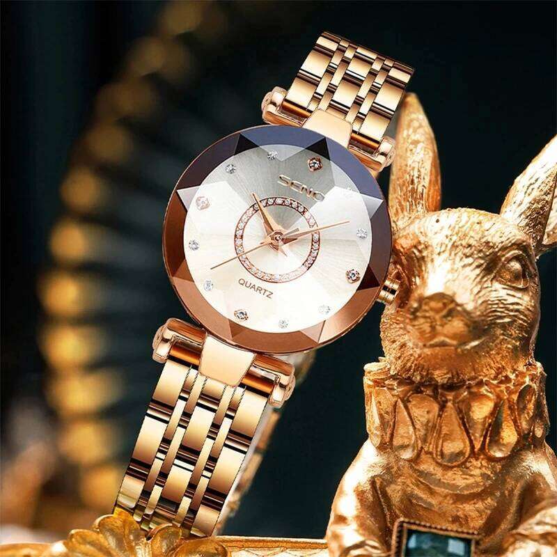 SENO Ocean Star Crystal 2025 Top Brand Luxury Rose Gold Women For Ladies Wrist Relogio Feminino H260228