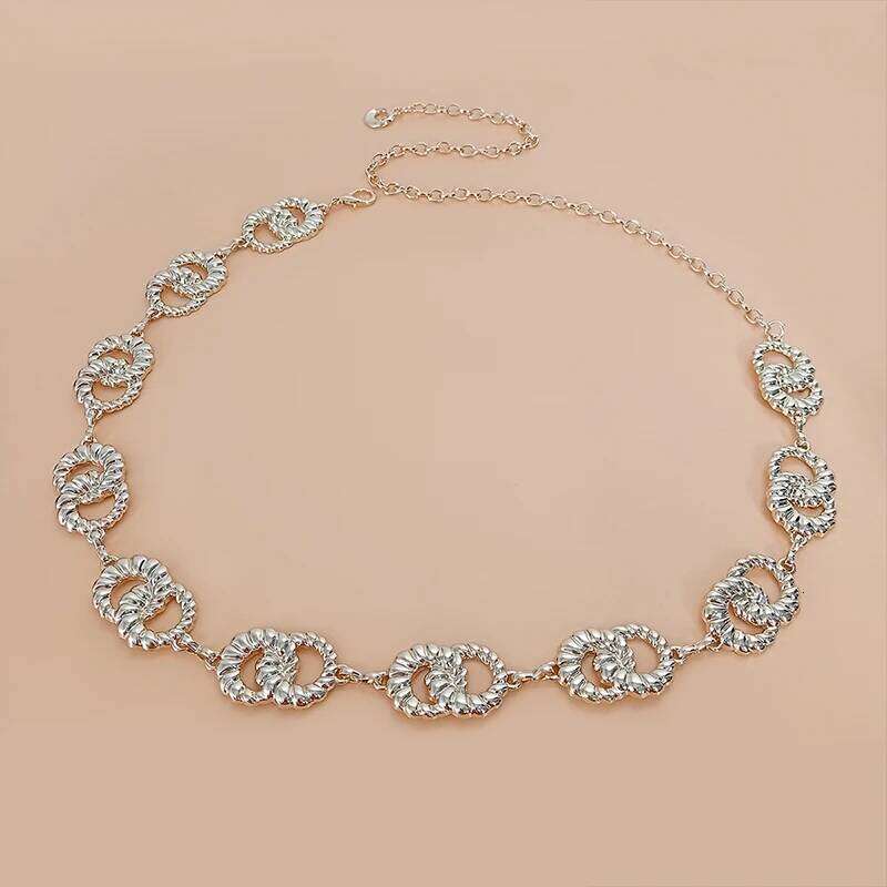 Fashion Gold Chain Belt Female Waist Adjustable Desinger Belts For Women High Quality Luxury Brand Punk Metal Dress Waistband H260228