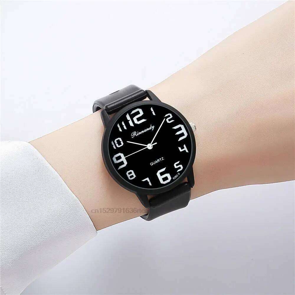 Women Fashion Silicone es Set Minimalist High Number Qualities Big Dial Ladies Quartz Wristes With Casual Clock Gifts H260228
