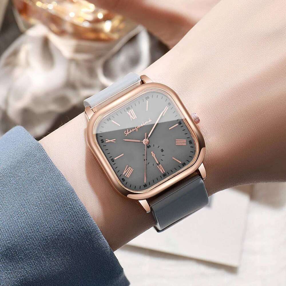 Fashion Square Women Quartz Casual Silicone Strap Ladies Wristes Reloj MujerWithout Box H260228