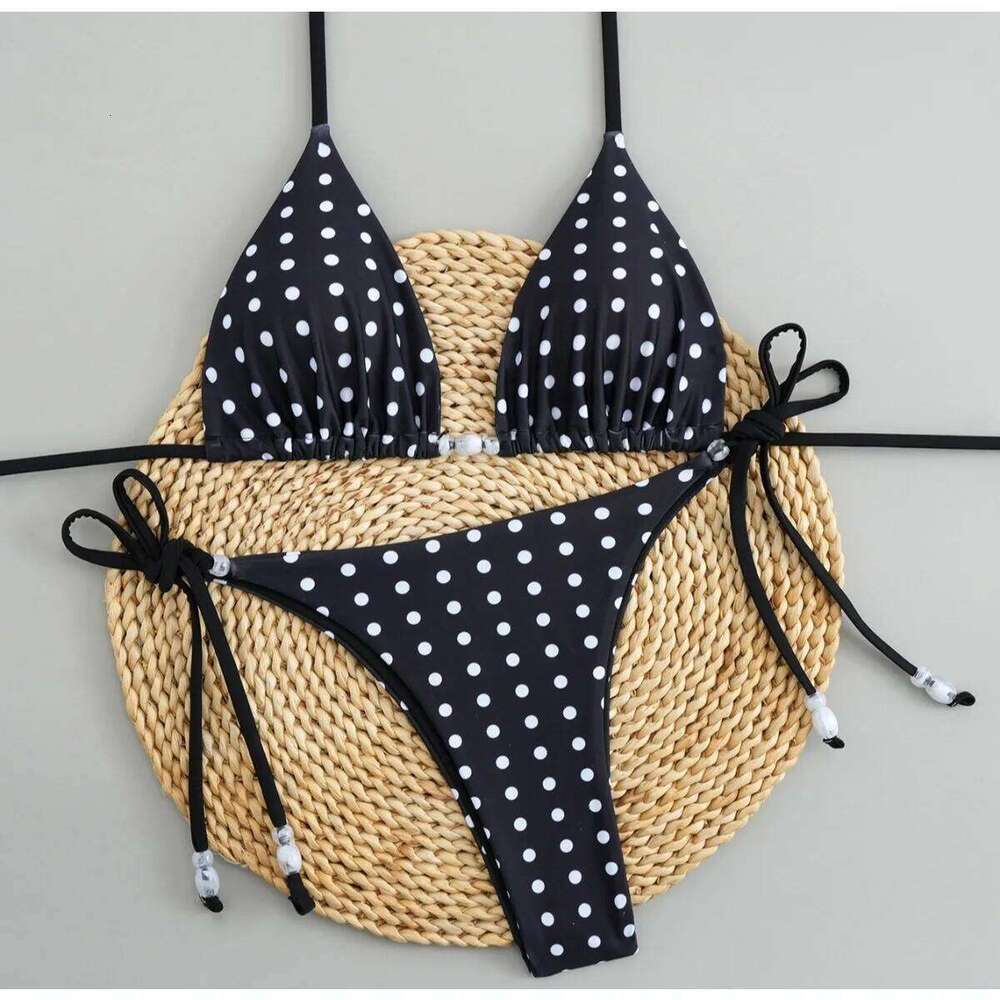 2025 Polka Dot Bikini Set Women Two Piece Swimwear - Flirty Sexy Instagram Beach Vacation Push Up Swimsuit Z260301