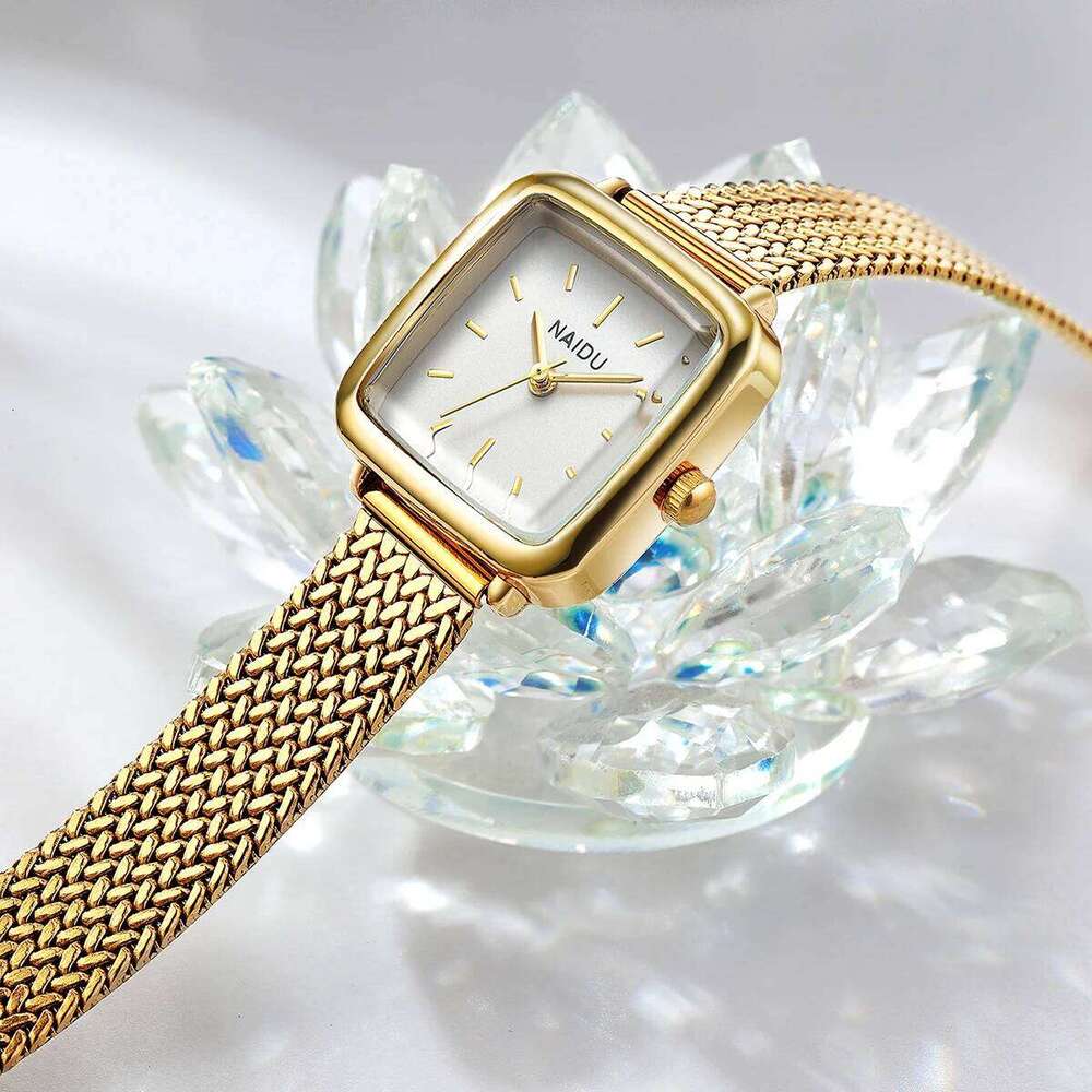 Women's Small Square with Stainless Steel Strap, Artistic, Fashionable, Retro Quartz H260228