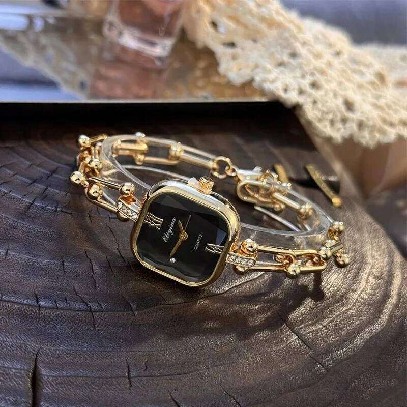 Brand Women Simple Square Green Dial Quartz Fashion Wristes Female Clock Girls Gifts Relogio Feminino H260228