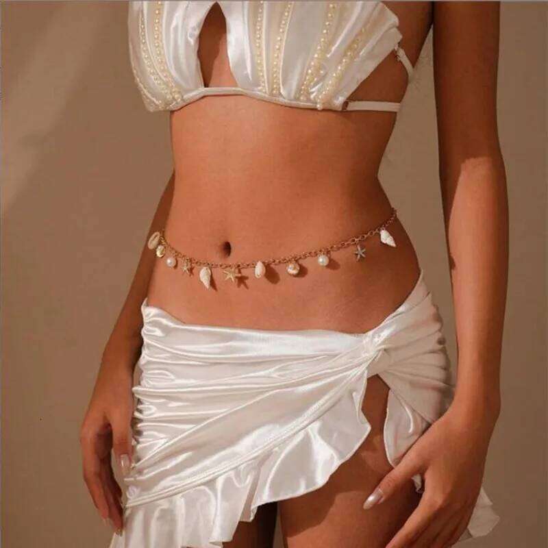 Bohemian Shell Color Starfish Belly Chains for Women Sand Beach String of Beads Body Jewelry Girls Party H260228