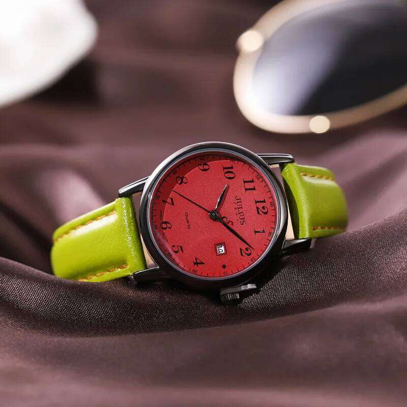 Julius es JA-508 Antique Large Nunber Easy Read Dial Auto Date Casual Leather Band Women Quartz Wrist H260228