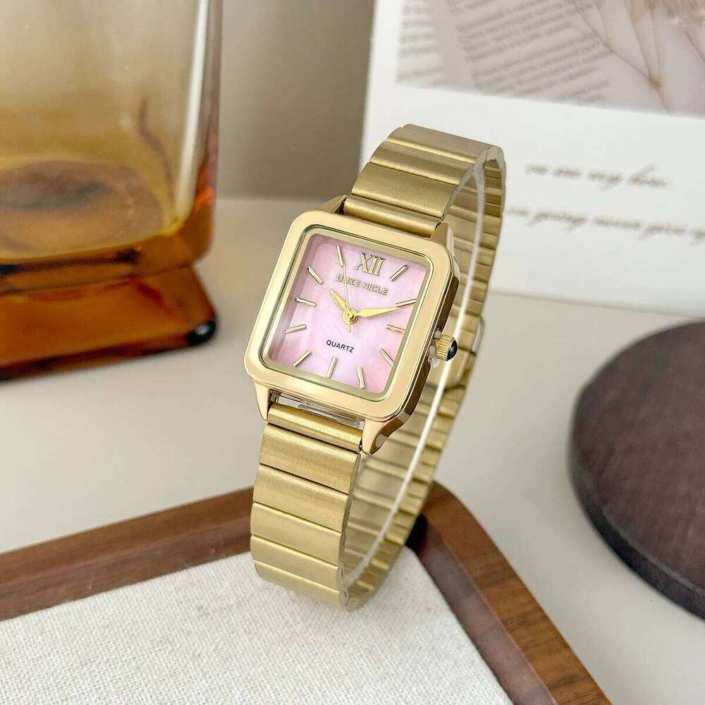Fashion Gold Women's Quartz es Stainless Steel Band Wristes Ladies Elegant Waterproof Square Clock Reloj Mujer H260228