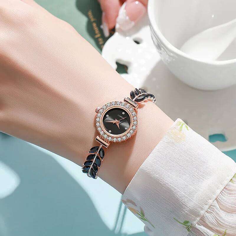 Ladies , Rhinestone Small Dial Slim Free Adjustable Quartz H260228