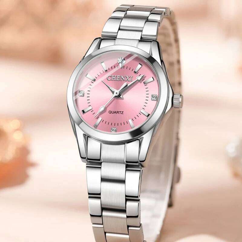 Elegant Womens Quartz Minimalism Design Stainless Steel Waterproof Fashion Ladies Wrist Gift H260228