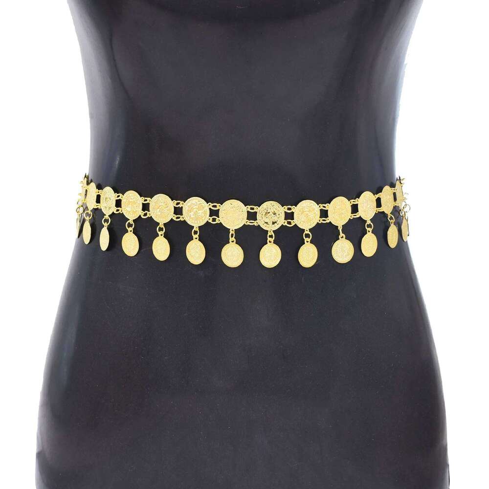 Luxury Golden Coins Tassel Waist Chain For Women Fashion Metal Carved Body Belly Trendy Jewelry Accessories Female Gifts H260228