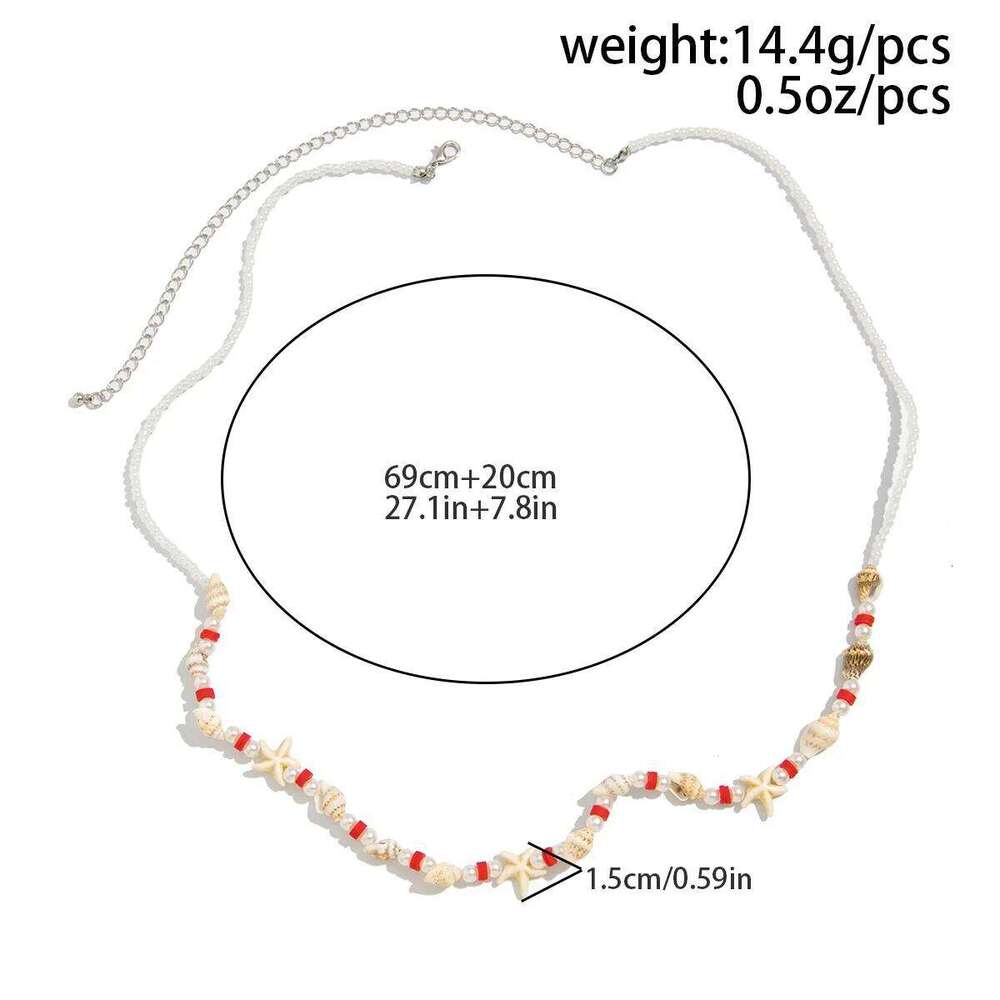 Fashion Pearl Starfish Conch Waist for Women Girls Sexy Acrylic Rice Beaded Body Chain Bikini Beach Jewelry Accessories H260228