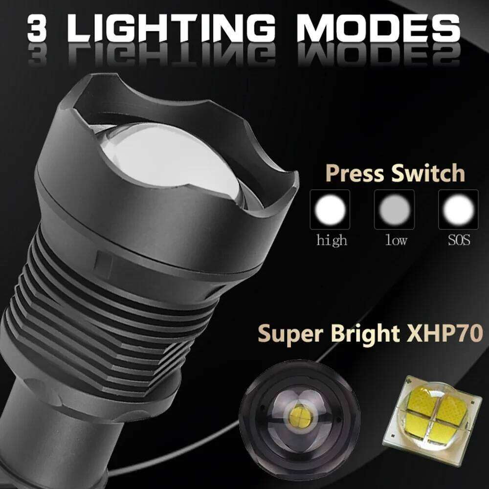 2024 New Aluminum Alloy Ultra LED Flashlight 90000 Lumens ZoomableCompanion for Camping Emergencies Hiking Walking Dog Z260301