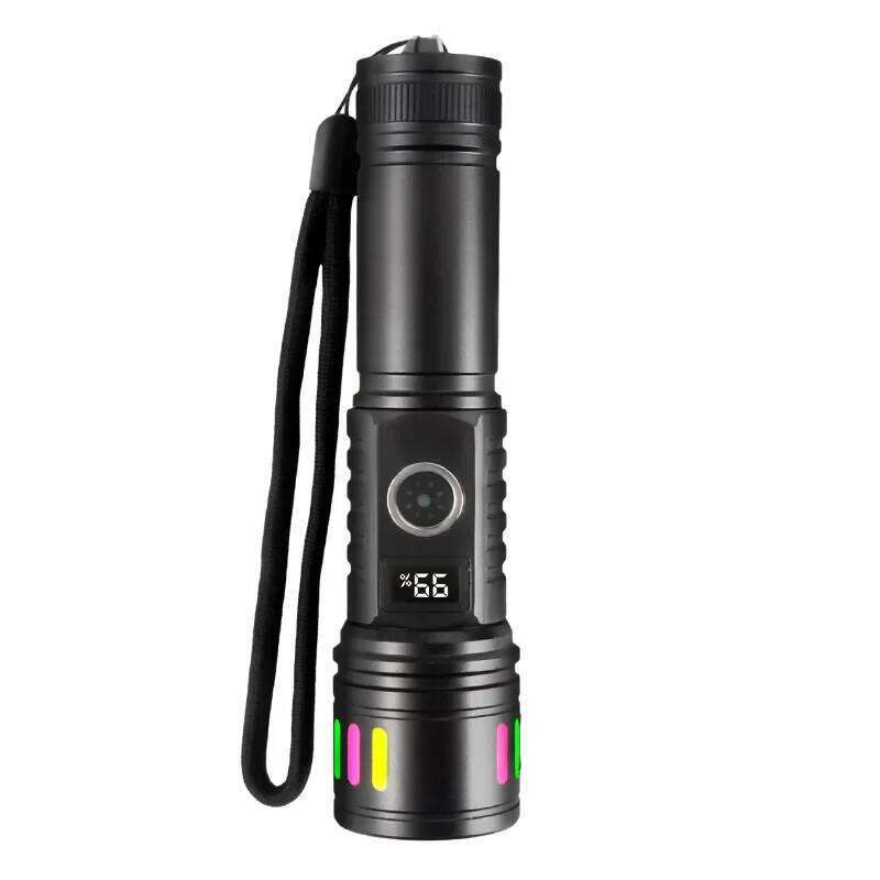 2025 Newest Aluminum Alloy Multifunctional White Laser Flashlight,USB-C Rechargeable,Telescopic Zoom, Built-in Battery, camping Z260301