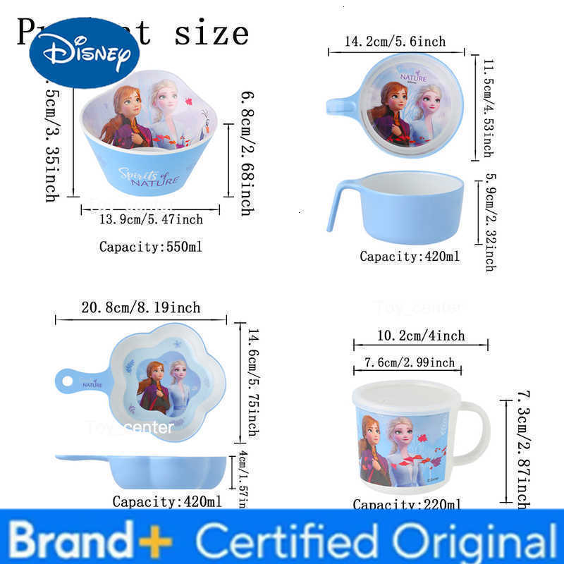 Disney 1pc Cartoon Anna and Elsa and Olaf Frozen melamine tableware plate bowl cup Spoon family dinner party tableware H260302