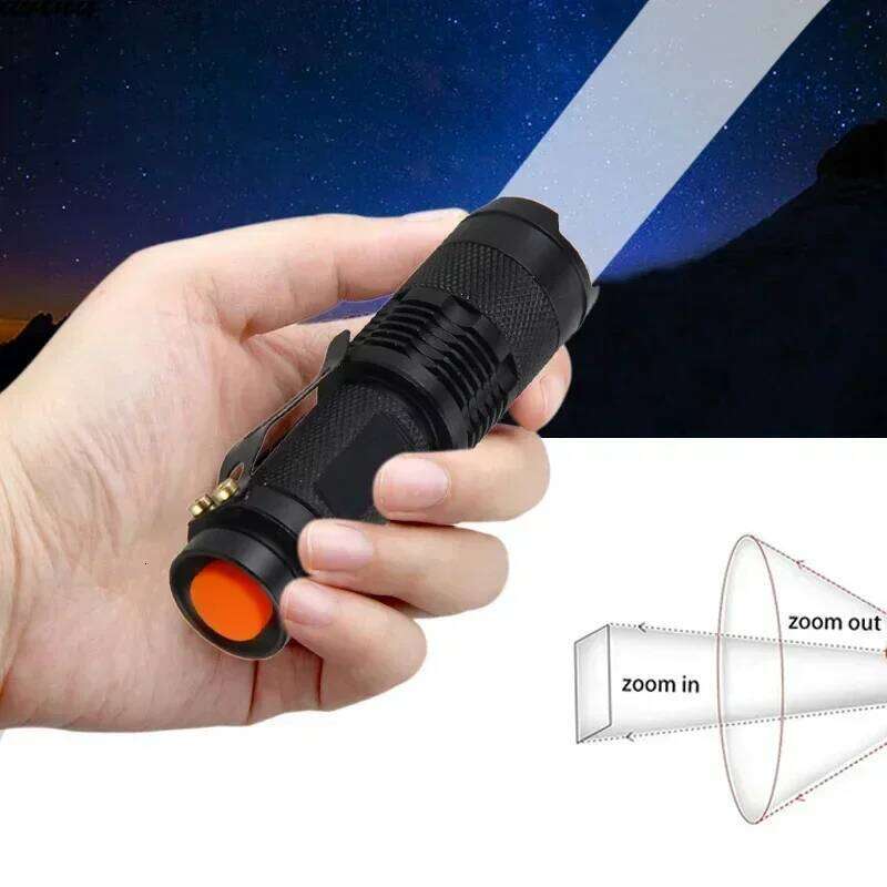 Mini LED Tactical Lamp Portable Torch Flash light Adjustable Focus Zoomable Flashlight for Gift Hiking Z260301