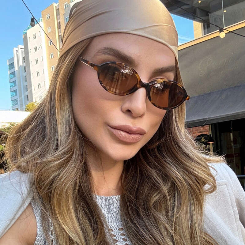 Fashion Accessories Oval Sunglasses Fashion Vintage Small Rimmed Frame Ultra Thin Lens Anti UV400 for Outdoor Sun Protection Daily Cycling