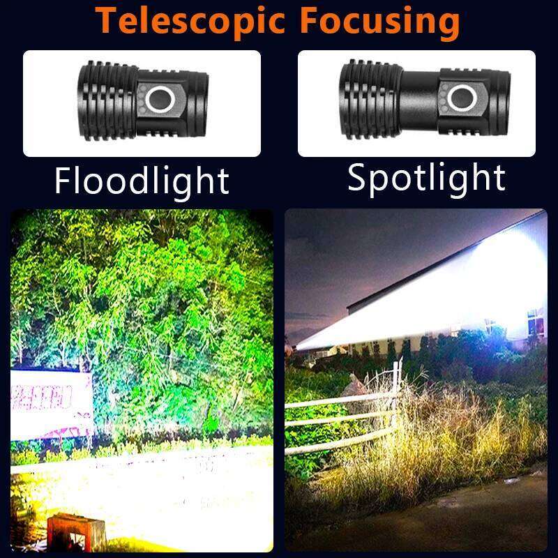 NEWEST 2000000LM 5000mAh Powerful LED Tactical Flashlight High Power Torch Light Type-c Rechargeable Outdoor Camping Lantern Z260301