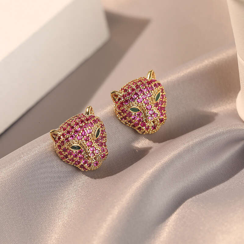 Leopard Head Earrings Trendy Light Luxury Style And Personality High-end Earrings