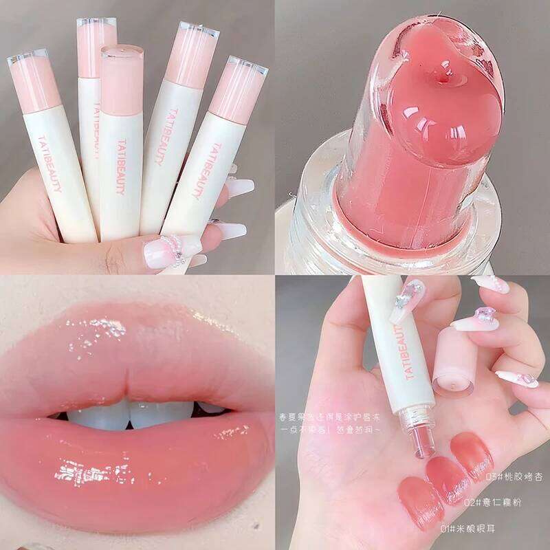 TATIBEAUTY Jelly Hydrating Mirror Lip Gloss Lipstick Tender Pink Makeup H260302