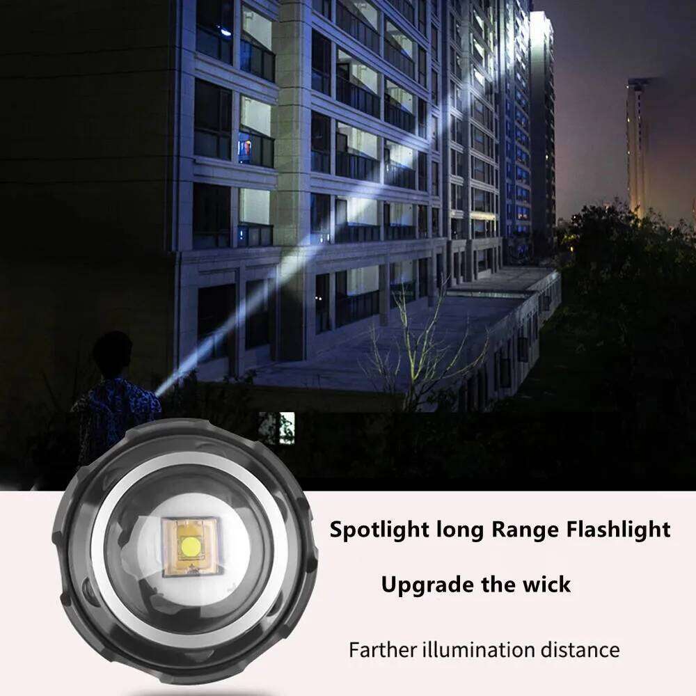 High-power strong light LED flashlight zoomable USB rechargeable with and ultra-bright long-range Aluminium alloy outdoor torch Z260301