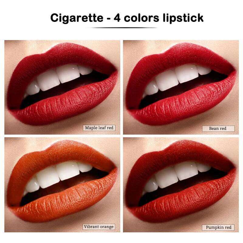 Matte Finish Set Smoking Tube Velvet Mist Moisturizing Lipstick Gloss Pigment Lip Makeup Cosmetics H260302