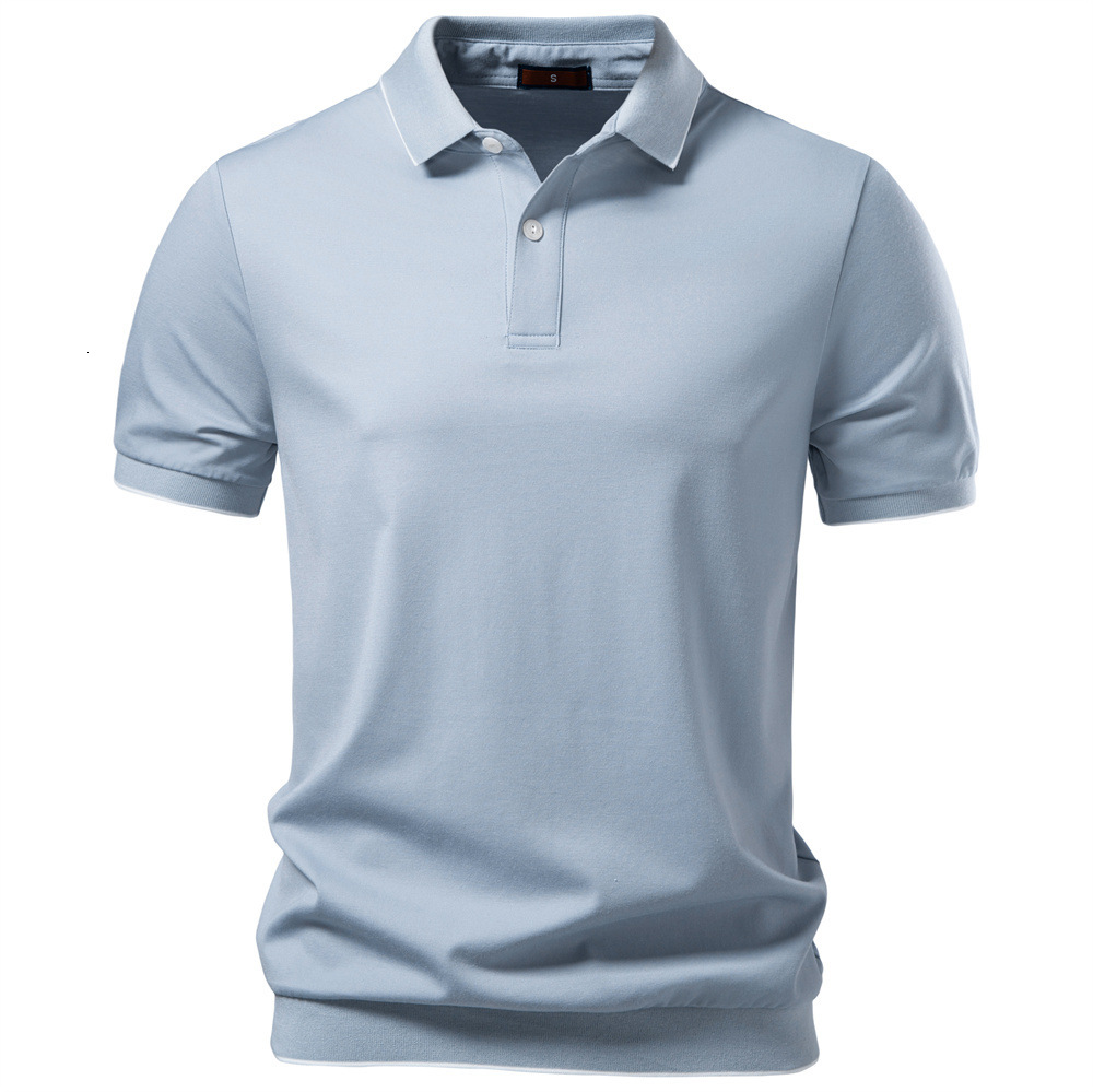 2026 New Cross-border Summer Tencel Men's Solid Color Turn-down Collar POLO Shirt Business Polo Designer Shirt Shirt Casual Men's Short Sleeve Designer Hoodie