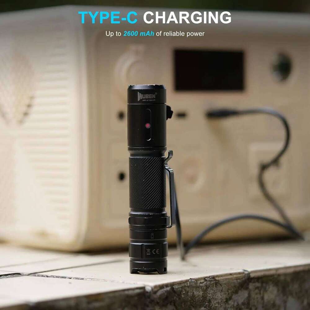 WUBEN C3 1200 High Lumens Rechargeable 6 Modes IP68 Waterproof LED Tactical Flashlight for Camping Hunting Z260301